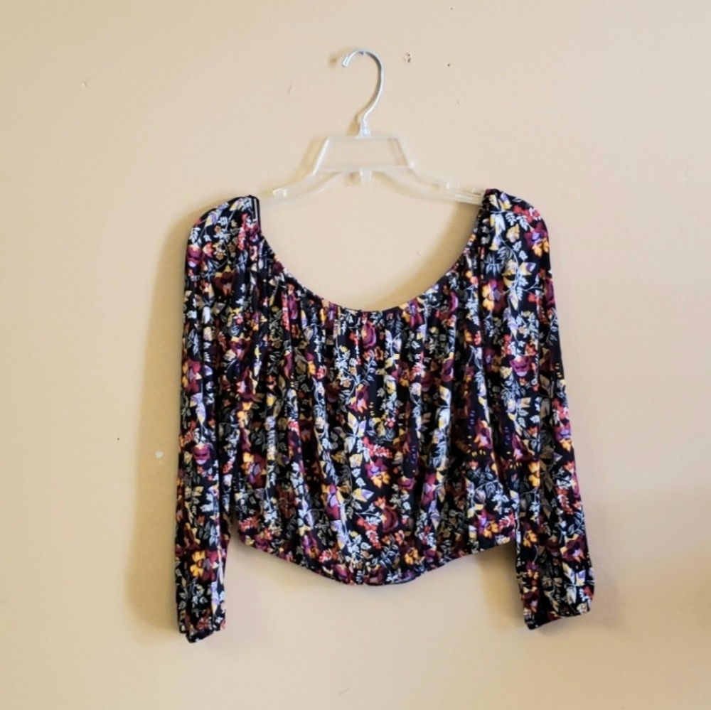 Divided Floral Crop top